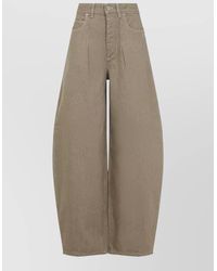 Jacquemus - Denim High-Rise Curved-Leg Wide-Leg Trousers - Lyst