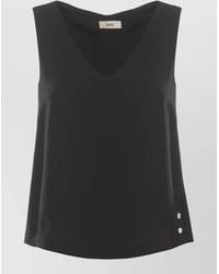 Herno - V Neck Sleeveless Top Side Buttons - Lyst