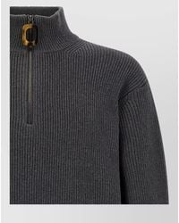 JW Anderson - High Collar Rib Knit Half Zip Sweater - Lyst