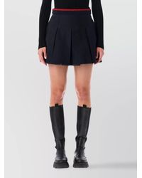 Moncler - Pleated Cotton Mini Skirt - Lyst