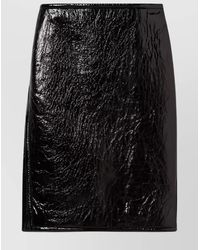 Gucci - Leather Textured Midi Skirt - Lyst