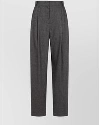 Emporio Armani - Checked High-Rise Pleated Tailored Trousers - Lyst