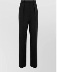 Elisabetta Franchi - High-Rise Pleated Straight-Leg Suit Trousers - Lyst
