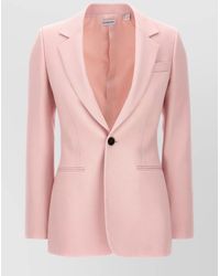 Burberry - Fitted Blazer With Single Button Front - Lyst