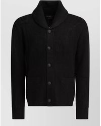 RRL - Cashmere Cardigan Shawl Collar Ribbed Texture Pockets - Lyst