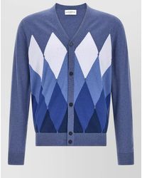 Ballantyne - Cashmere Blend Argyle V-Neck Cardigan - Lyst