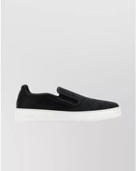 MCM - Canvas And Leather Slip Ons With Contrast Sole - Lyst