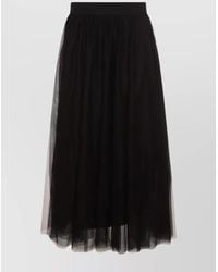 Fabiana Filippi - Layered Sheer Overlay Elastic Waistband Skirt - Lyst
