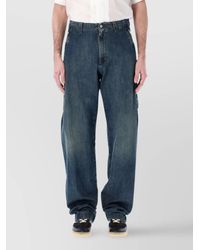 MM6 by Maison Margiela - Denim Mid-Rise Wide-Leg Trousers - Lyst