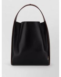 Jil Sander - Pivot Leather Bucket Bag Contrast Trim Handle - Lyst
