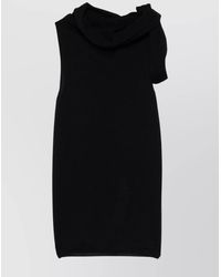 Rick Owens - Virgin Wool Knitted Cowl Neck Sleeveless Top - Lyst