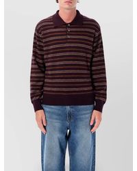 DUNST - Striped Relaxed-Fit Long-Sleeve Polo Shirt - Lyst