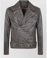 Golden Goose - Leather Biker Jacket - Lyst