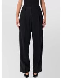 By Malene Birger - Pleated High-Rise Wide-Leg Trousers - Lyst