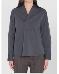 Bottega Veneta - Silk Blend V-Neck Shirt - Lyst