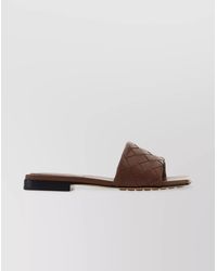 Bottega Veneta - Leather Flat Slides - Lyst