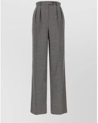 Rochas - Houndstooth Wide-Leg Trousers - Lyst