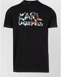 KARL LAGERFELD - Crew Neck Graphic Print Short Sleeve T-Shirt - Lyst