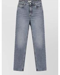 TOTEME - High-Rise Straight-Leg Tapered Denim Jeans - Lyst