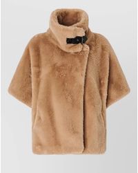 Pinko - Aspen Faux Fur Jacket High Collar Sleeves - Lyst