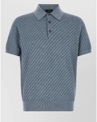 Brioni - Silk Cashmere Short-Sleeve Polo Shirt - Lyst