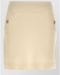 MICHAEL Michael Kors - Knit Mini Skirt Decorative Buttons Waistband - Lyst