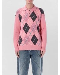 JW Anderson - Wool Argyle Relaxed-Fit Polo Shirt - Lyst