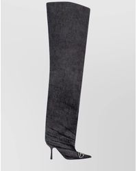 DIESEL - Denim Over-The-Knee Stiletto Boots - Lyst