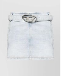 DIESEL - Denim Low-Rise Mini Skirt - Lyst