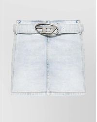 DIESEL - Denim Low-Rise Mini Skirt - Lyst