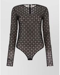 Givenchy - Monogram Tulle Long-Sleeve Bodysuit - Lyst