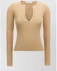 Max Mara - Silk Cashmere V-Neck Long-Sleeve Sweater - Lyst