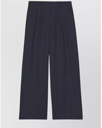 Frankie Shop - Wool Blend Wide Leg Trousers With Belt Loops - Lyst