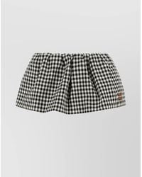 Miu Miu - Cotton Checked Mini Skirt - Lyst