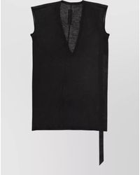Rick Owens - Cotton Deep V-Neck Sleeveless T-Shirt - Lyst