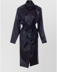 Saint Laurent - Long Trench Coat Belted Waist Collar - Lyst
