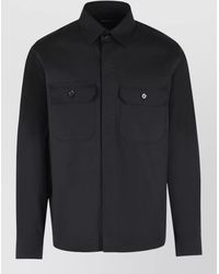 ZEGNA - Stretch Cotton Overshirt Button Down Collar - Lyst