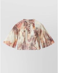 Isabel Marant - Short Sleeve Dress Flared Sleeves Ruffles Buttons - Lyst