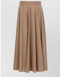 Fay - Cotton Skirt High Waist Maxi Pleated - Lyst