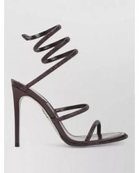 Rene Caovilla - High Heel Satin Sandal Crystal Straps - Lyst