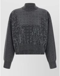 Brunello Cucinelli - Cashmere Ribbed Turtleneck Sequin Loose-Fit Sweatshirt - Lyst