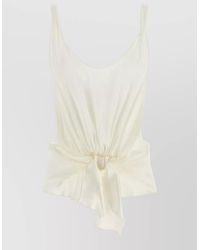 JW Anderson - Textured Sleeveless Tie Detail Scoop Neck Top - Lyst