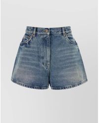 Prada - Denim Shorts With Front And Back Pockets - Lyst