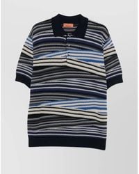 Missoni - Striped Cotton Short-Sleeve Polo Shirt - Lyst