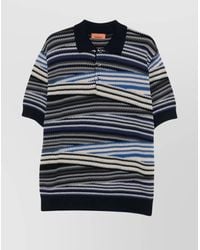 Missoni - Striped Cotton Short-Sleeve Polo Shirt - Lyst