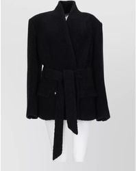 Isabel Marant - Tailored Textured Jacket Belted Design Pockets - Lyst
