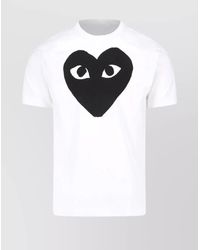 COMME DES GARÇONS PLAY - Graphic Print Crew Neck Short Sleeve Top - Lyst