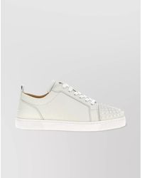 Christian Louboutin - Calf Leather Spike-Embellished Low-Top Sneakers - Lyst