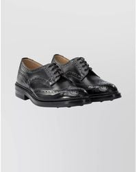 Tricker's - Round Toe Brogue Derby Lace-Up Shoes - Lyst