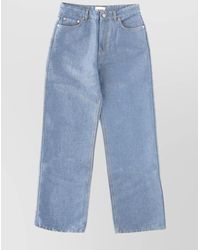 Ganni - Denim Wide-Leg Trousers - Lyst